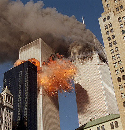 twin towers 9 11 plane. Second Plane Hits Twin Towers