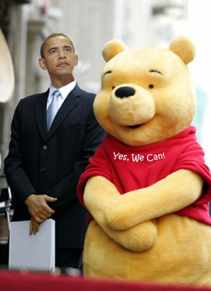Barack Obama with Foreign Policy Adviser Winnie the Pooh