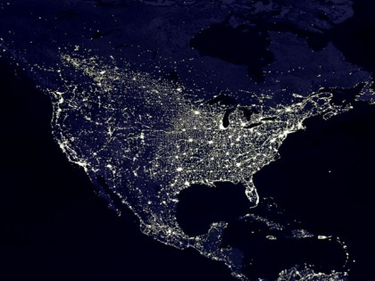 America at night